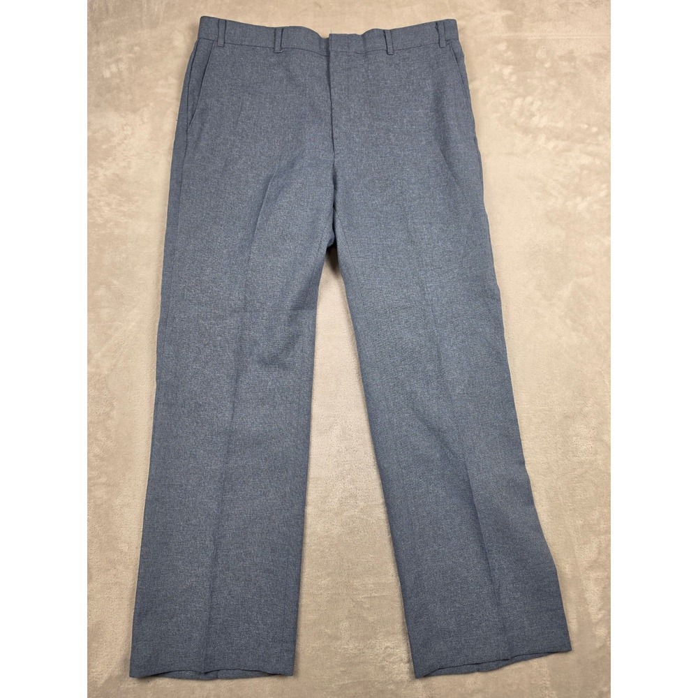 Vintage Levis Action Slacks Mens 36x32 Blue Talon Zip Flat Front Dress Pants